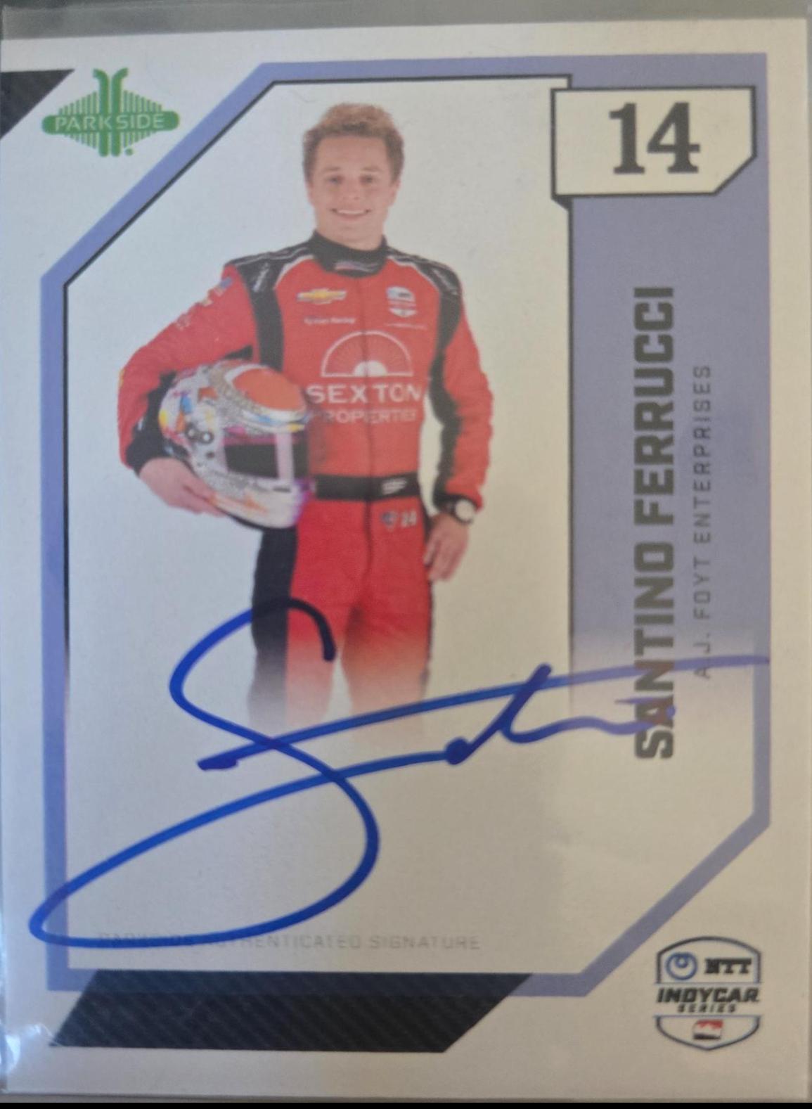 Santino Ferrucci #SS-SF Racing Cards 2024 Parkside NTT IndyCar Signature