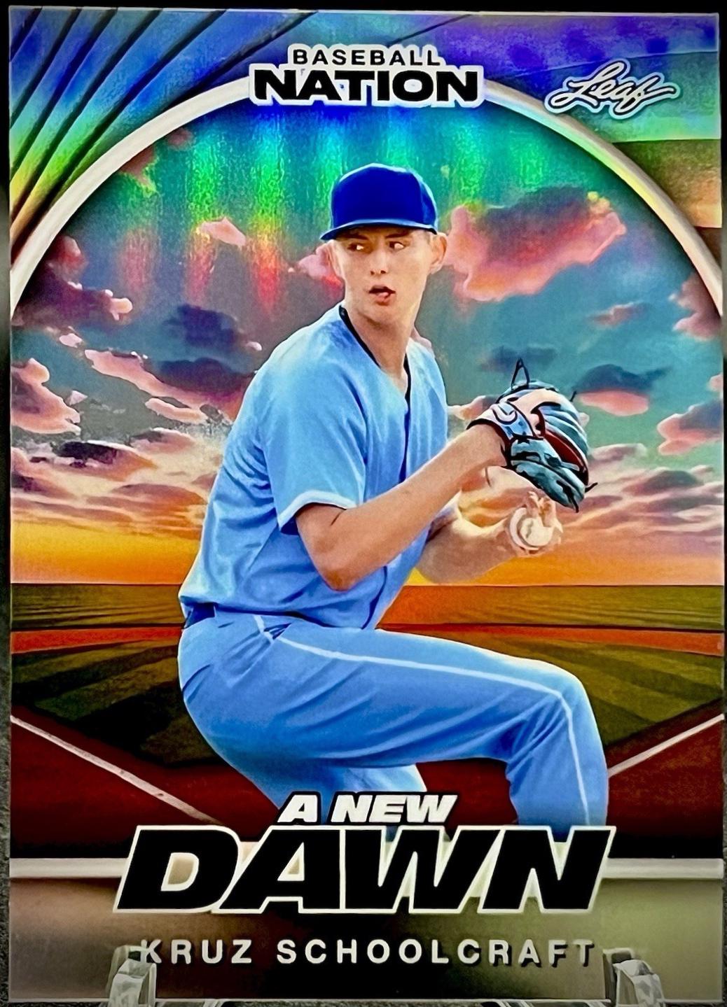 Kruz Schoolcraft #NB-68 2025 Leaf Baseball Nation New Dawn