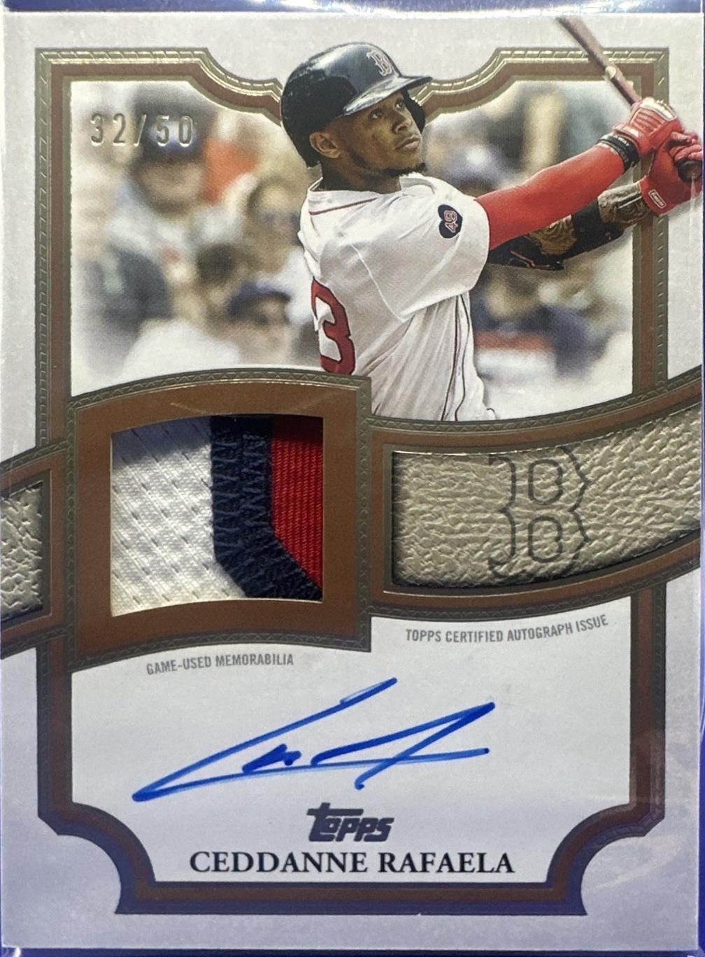 Ceddanne Rafaela #TFAP-CRA 2026 Topps Flagship Autographed Patch Baseball