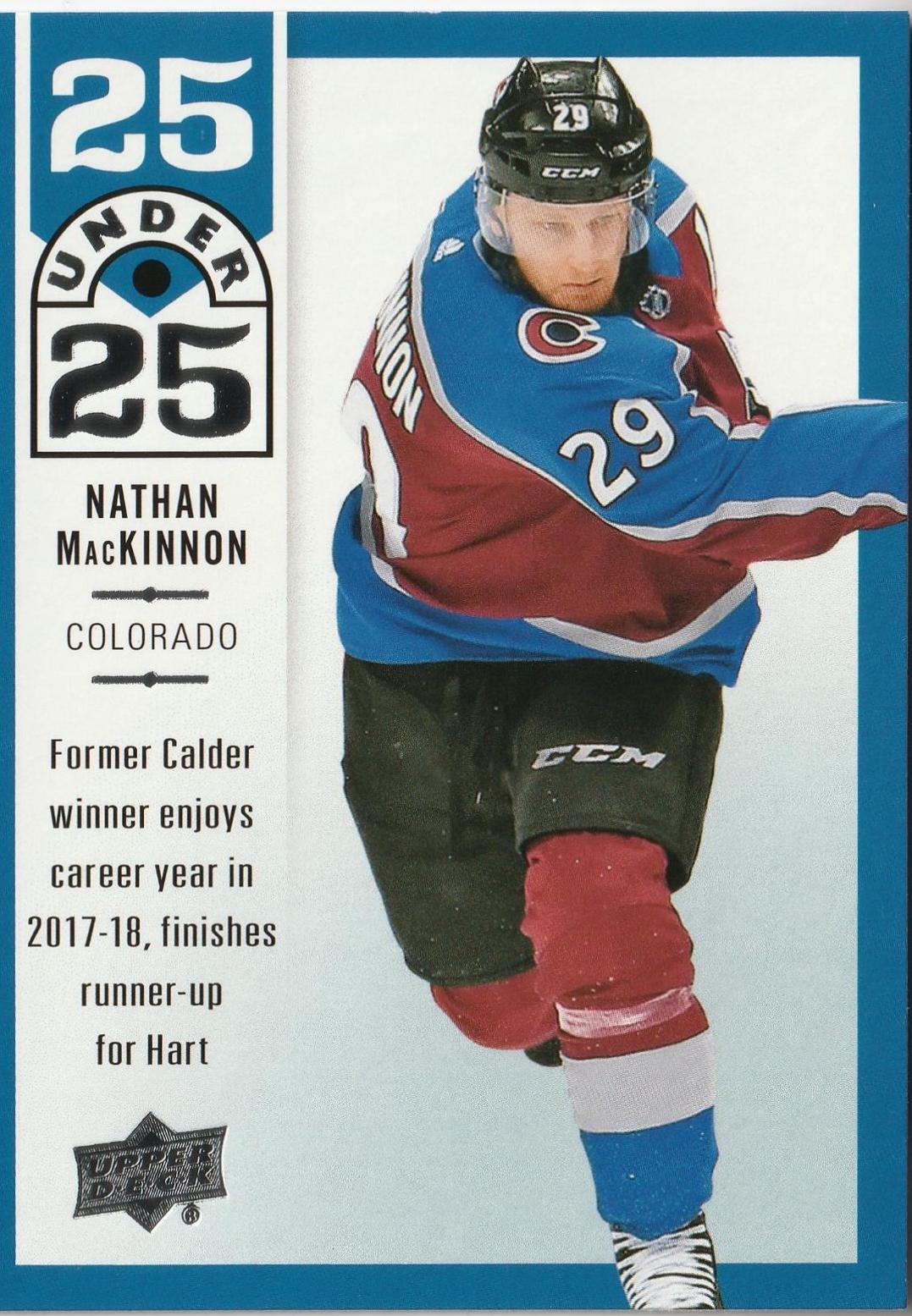 Nathan MacKinnon #U25-3 Hockey Cards 2018 Upper Deck 25 Under 25