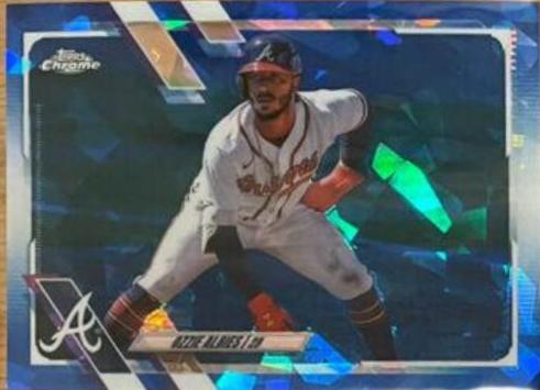 Ozzie Albies #500 Baseball Cards 2021 Topps Chrome Sapphire