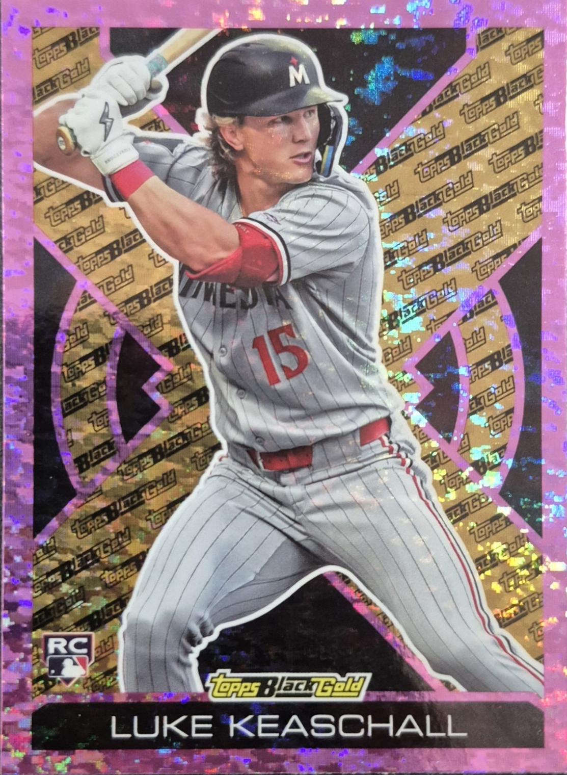 2025 Topps Update Black Gold Luke Keaschall [Pink Foil] #BG-12 card