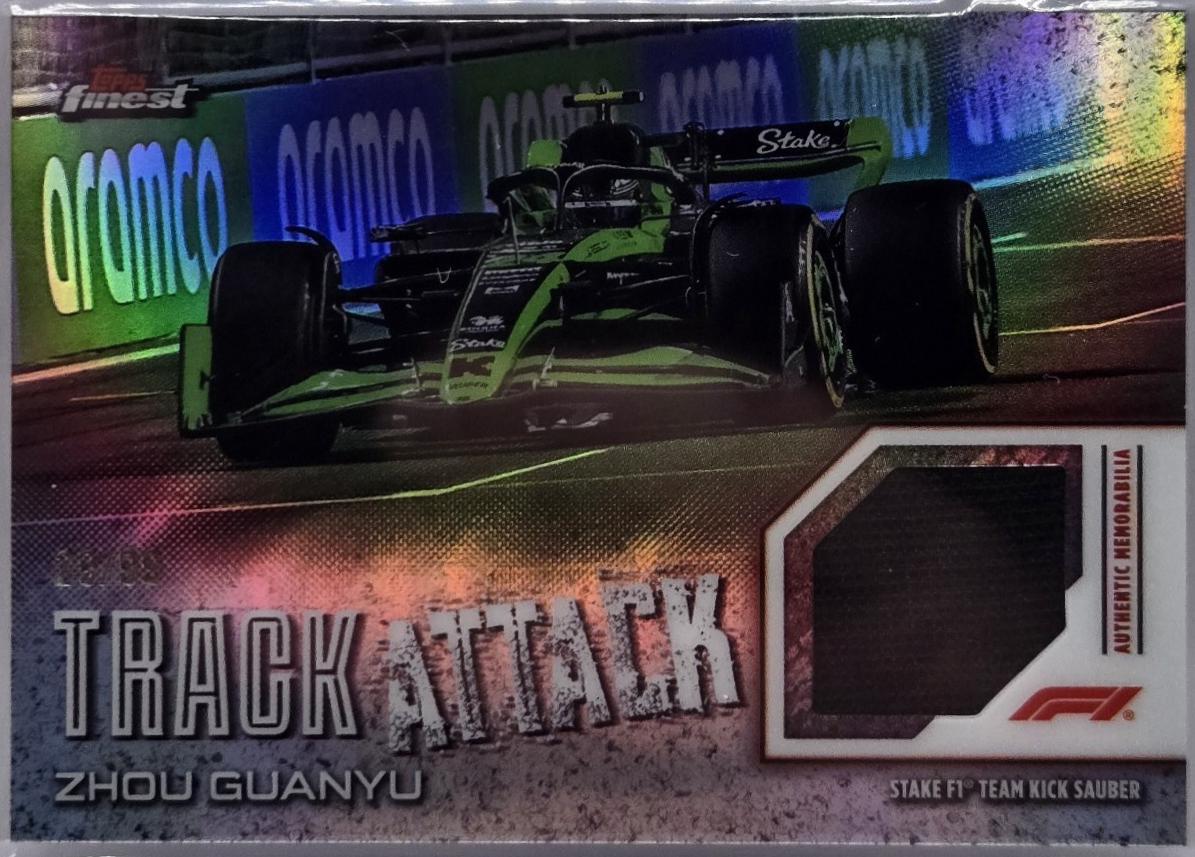 Zhou Guanyu #TAR-ZHO Racing Cards 2024 Topps Finest Formula 1 Track Attack Relic