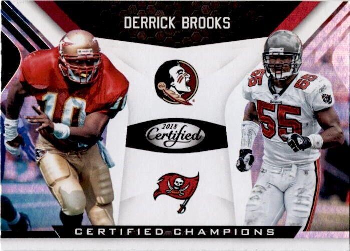 Derrick Brooks #5 Football Cards 2018 Panini Certified Champions