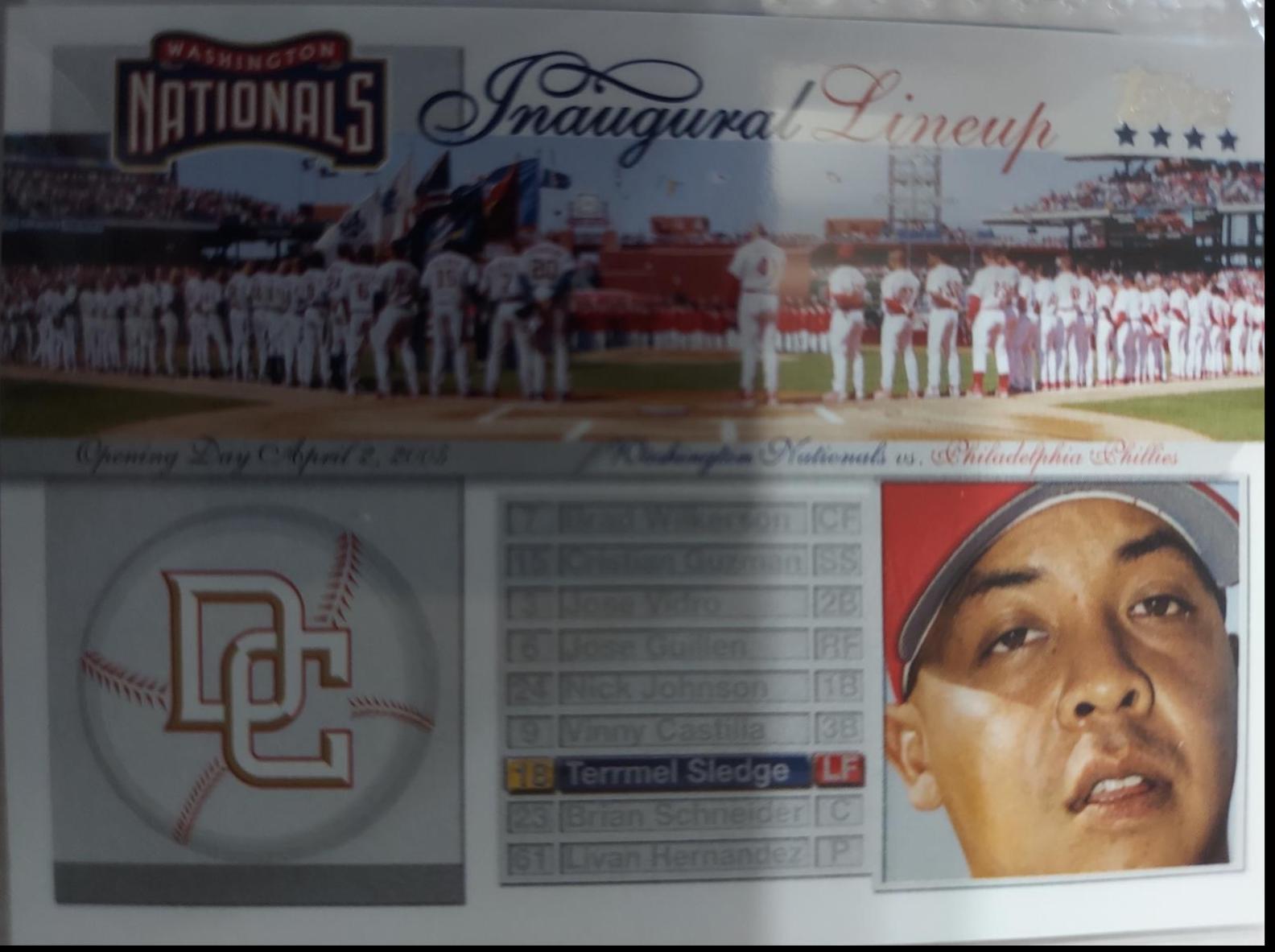 Terrmel Sledge #NI-TS Baseball Cards 2005 Topps Updates & Highlights Nationals Inaugural Lineup