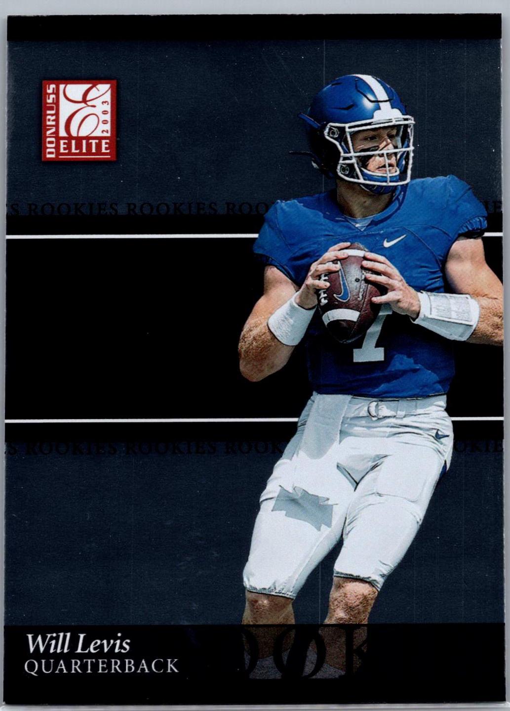 Will Levis #3 Football Cards 2023 Panini Donruss Elite 2003 Rookies