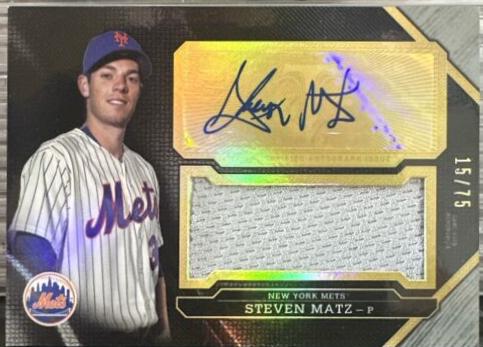Steven Matz #UAJR-SMT Baseball Cards 2016 Topps Triple Threads Unity Autograph Jumbo Relic