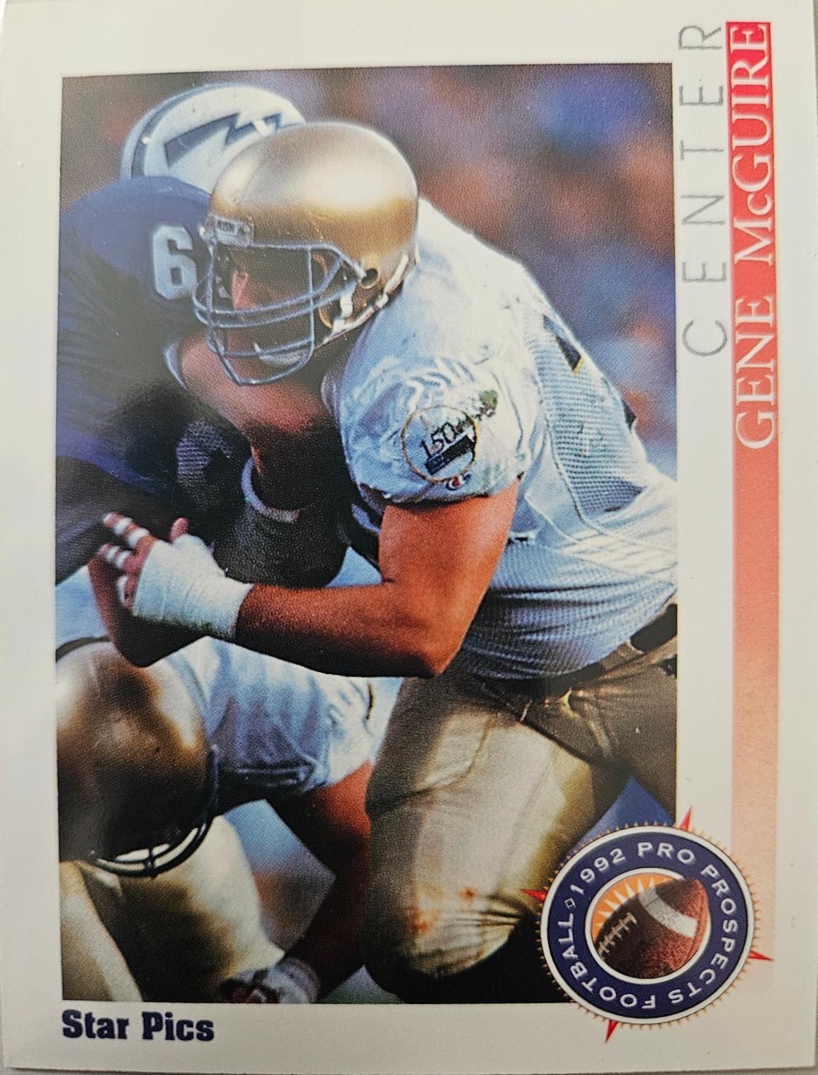 Gene McGuire #56 1992 Star Pics Football