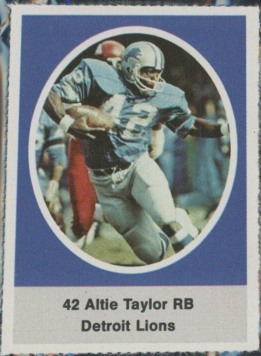 Altie Taylor Football Cards 1972 Sunoco Stamps
