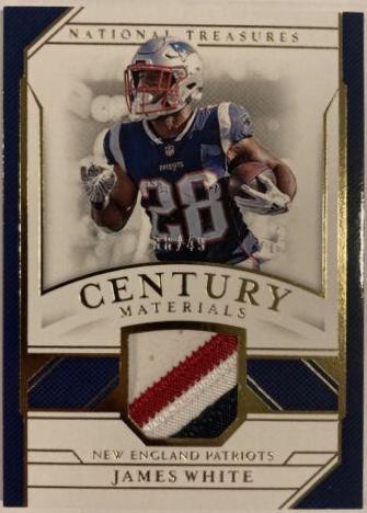 James White Football Cards 2018 National Treasures Century Materials