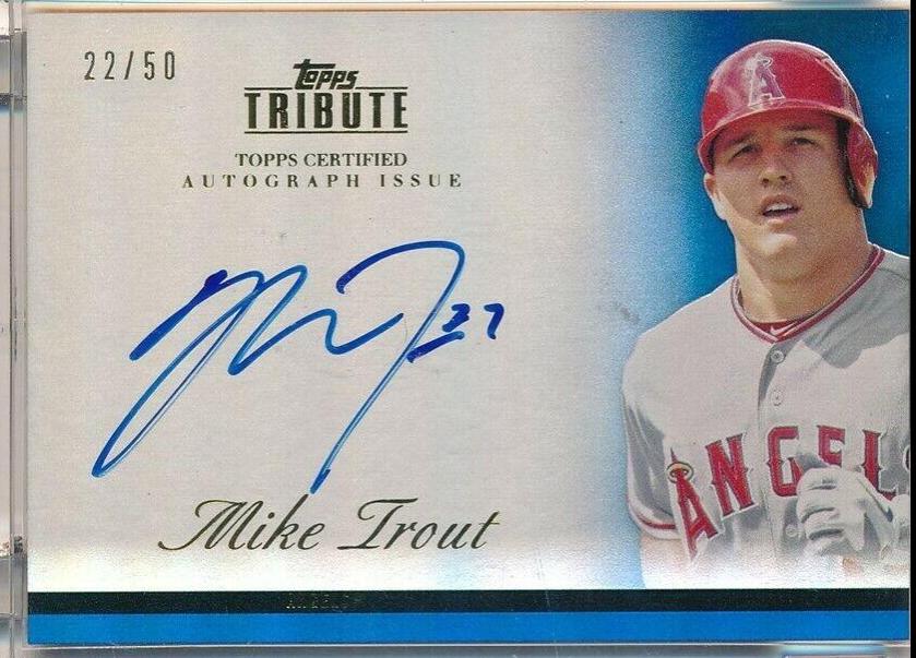 Mike Trout #TA-MTR Baseball Cards 2012 Topps Tribute Autographs
