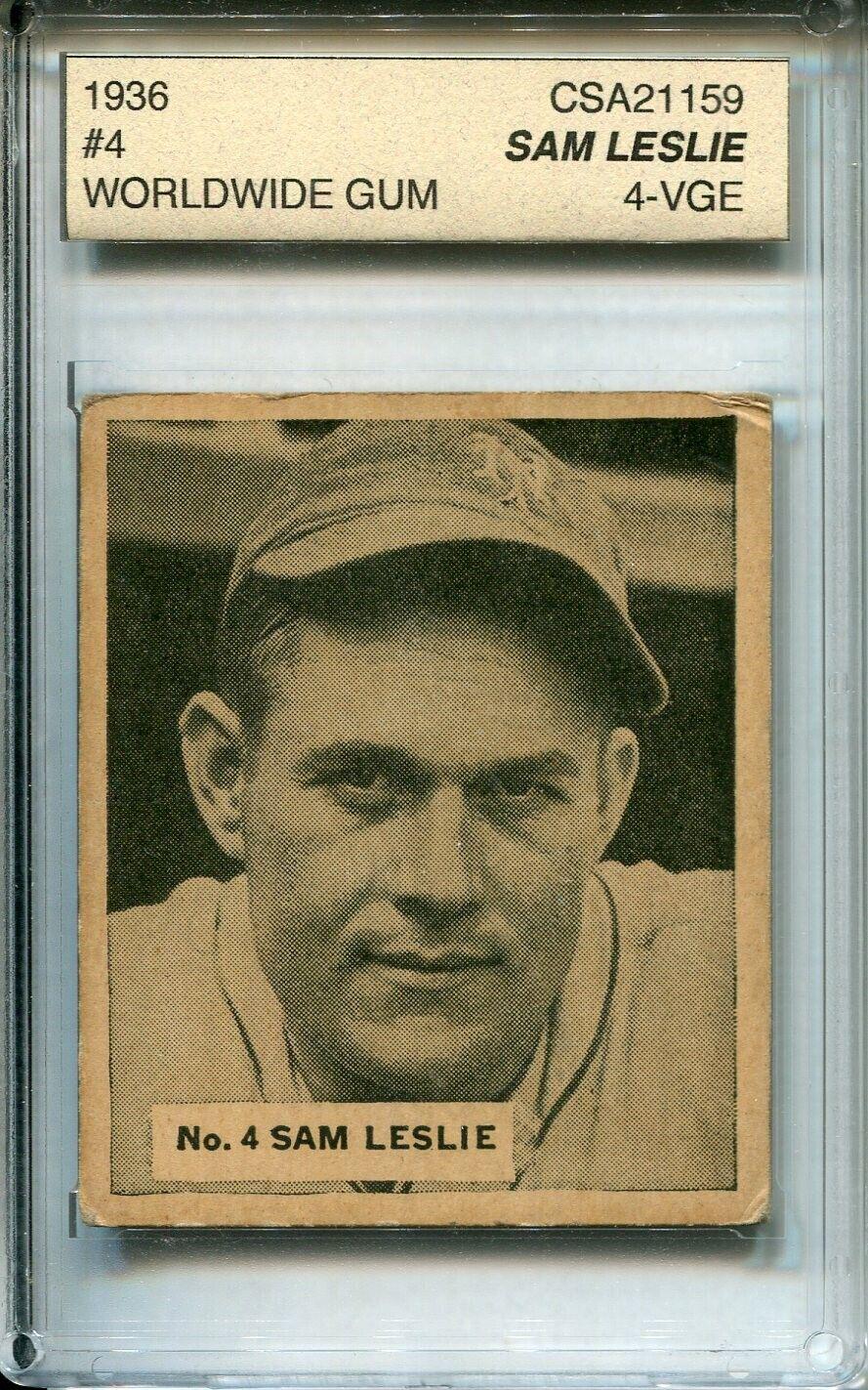 Sam Leslie #4 Baseball Cards 1936 World Wide Gum