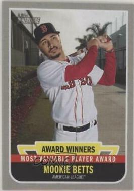 Mookie Betts #AW-1 Baseball Cards 2019 Topps Heritage Award Winners