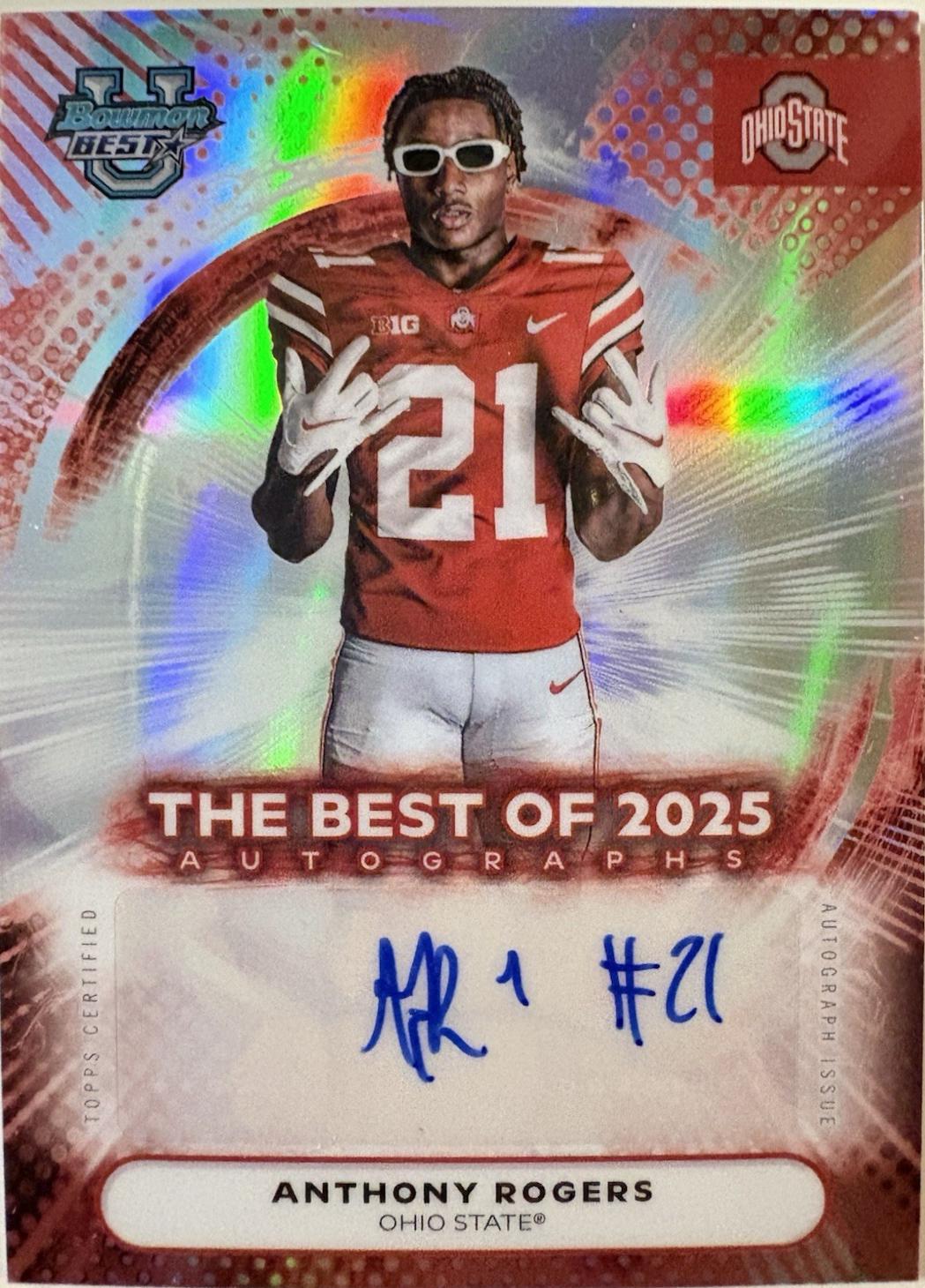 Anthony Rogers #BOA-AR 2025 Bowman Best University Autograph Football