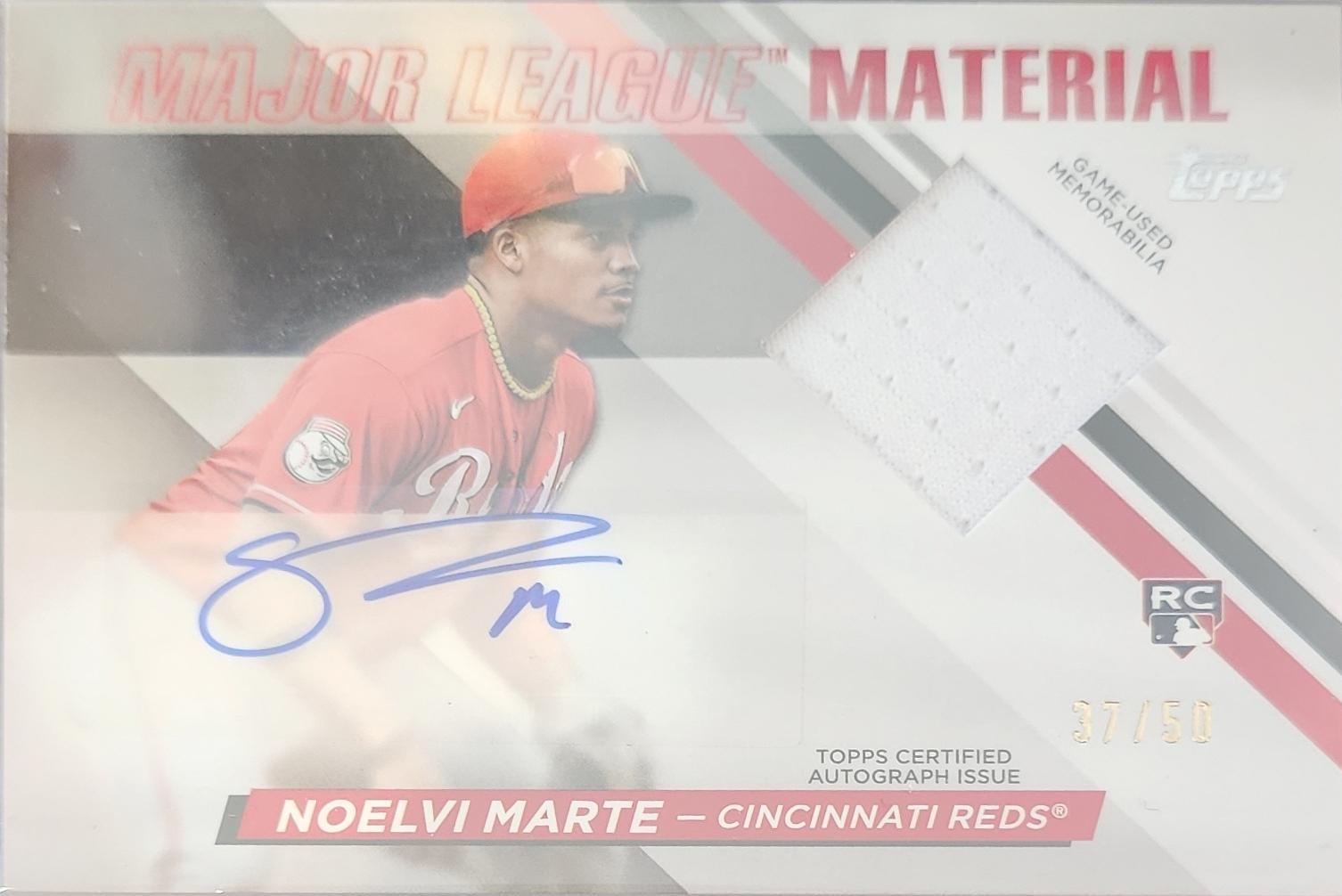Noelvi Marte #MLMA2-NM Baseball Cards 2024 Topps Major League Material Autograph