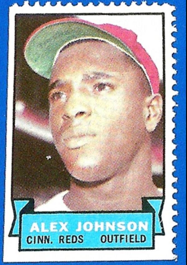 Alex Johnson Baseball Cards 1969 Topps Stamps