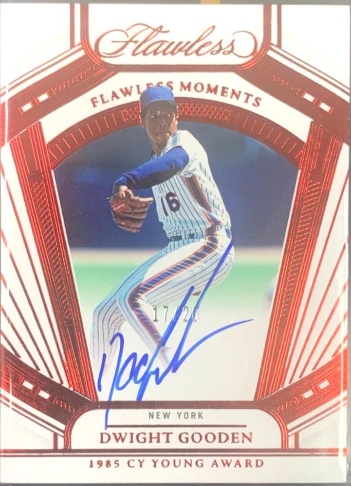 Dwight Gooden #3 Baseball Cards 2024 Panini Flawless Moments Signature