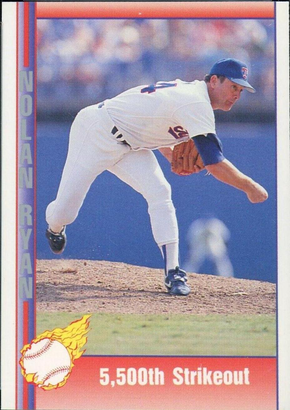 5,500th Strikeout #192 Baseball Cards 1992 Pacific Nolan Ryan
