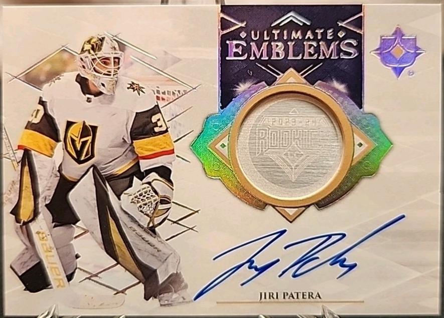 Jiri Patera #UE-JI Hockey Cards 2023 Upper Deck Ultimate Collection Emblems Auto Rookie