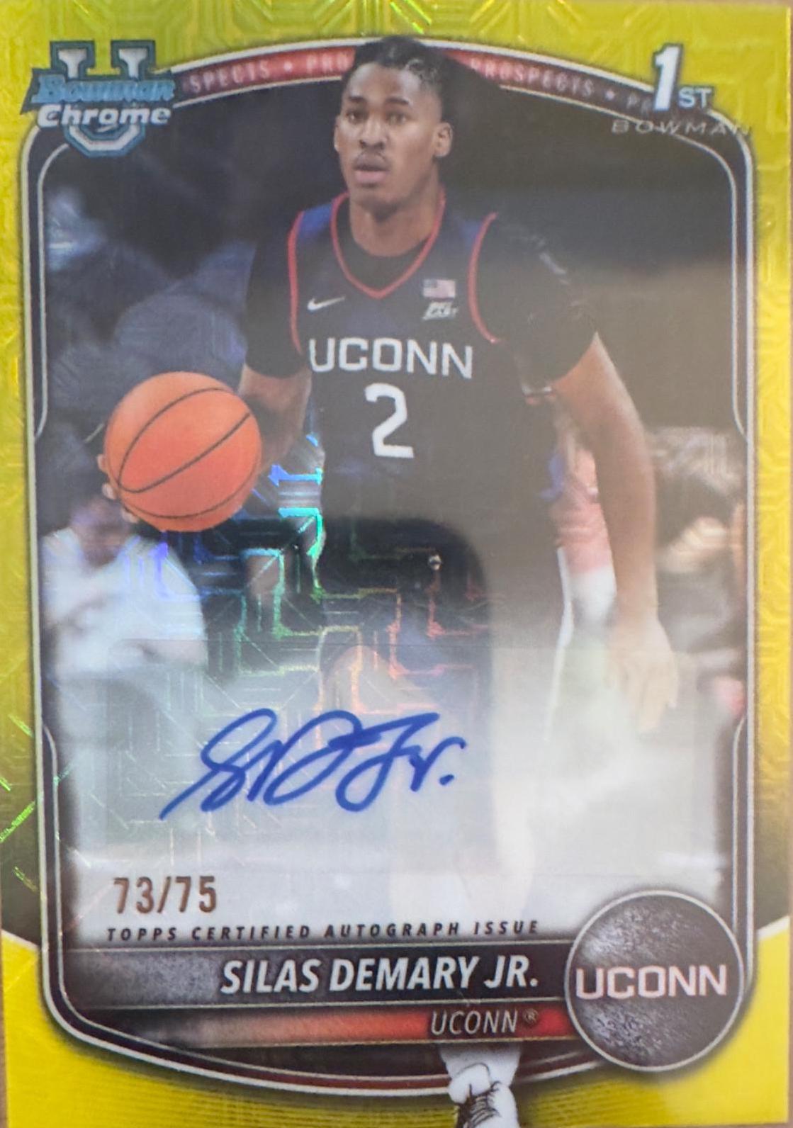 Silas Demary Jr. #CPA-SD 2025 Bowman Mega Box Chrome Prospect Autograph Mojo Basketball
