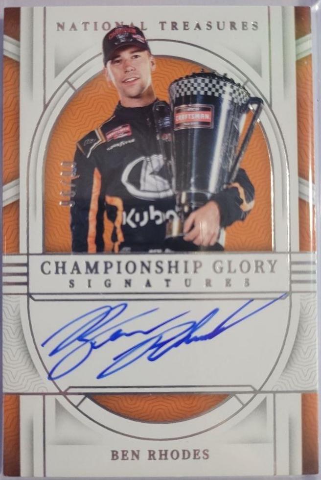 Ben Rhodes #3 Racing Cards 2024 Panini National Treasures NASCAR Championship Glory Signatures