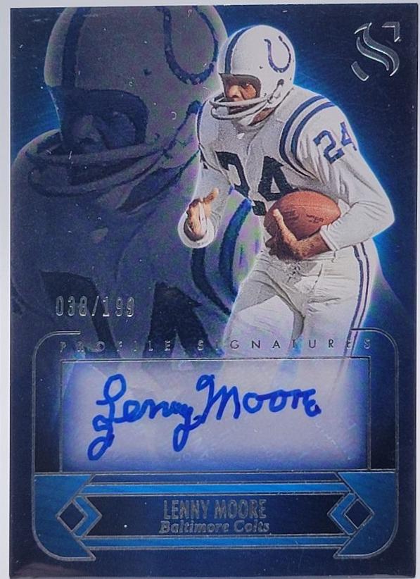 Lenny Moore #18 2025 Panini Silhouette Football Profile Signatures