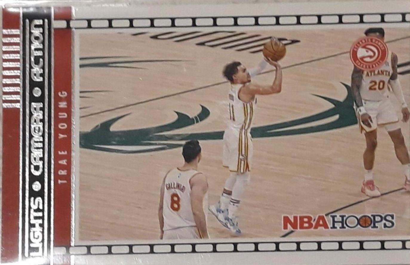 Trae Young #2 Basketball Cards 2021 Panini Hoops Lights Camera Action
