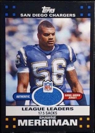 Shawne Merriman #LLR-SM 2007 Topps Football League Leaders Relics