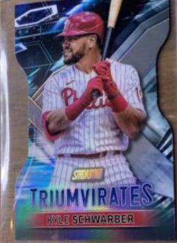 Kyle Schwarber #T-15 Baseball Cards 2023 Stadium Club Triumvirates