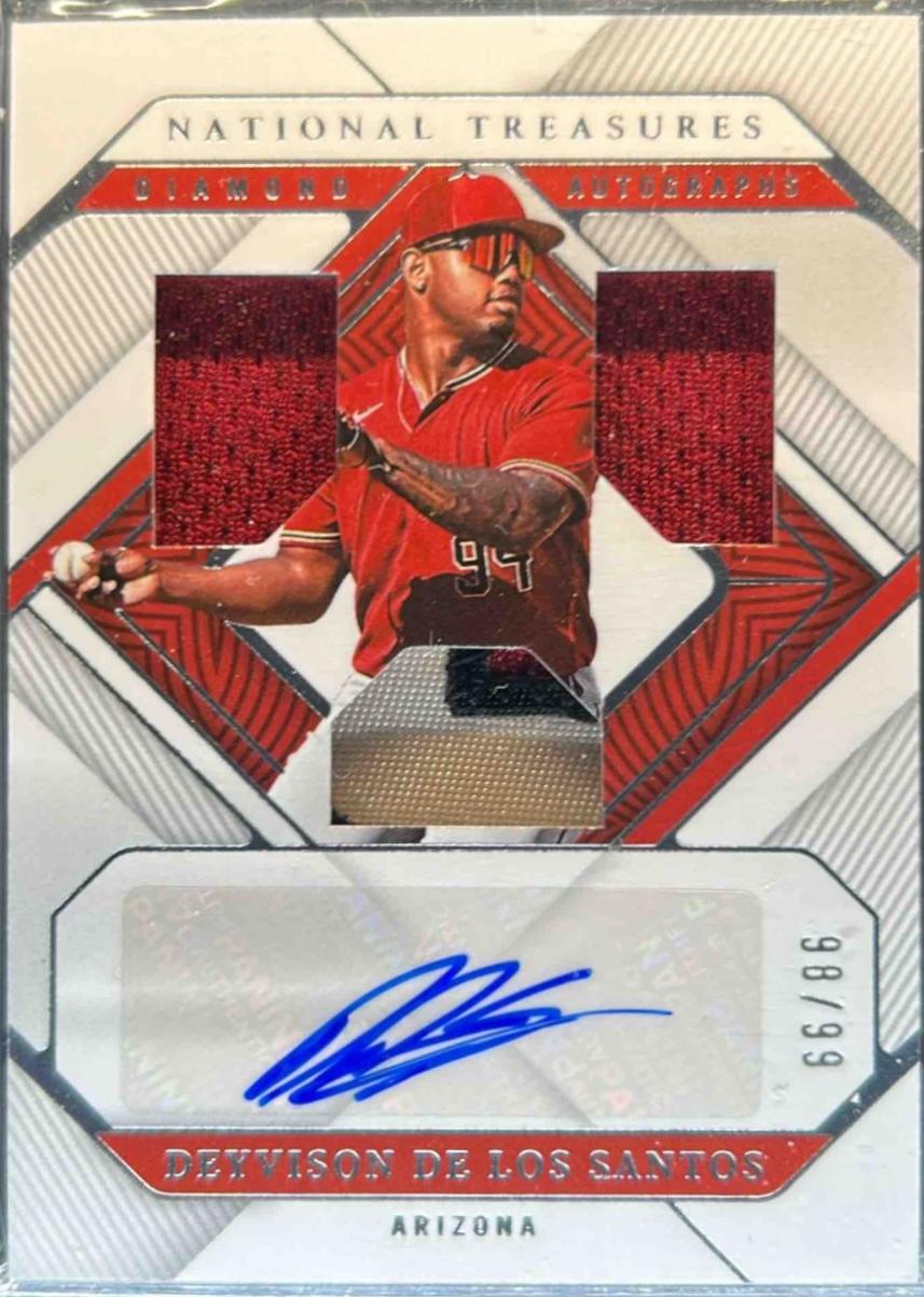 Deyvison De Los Santos #8 2023 Panini National Treasures Diamond Trios Autographs Baseball