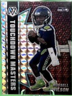 Russell Wilson #TM-13 Football Cards 2021 Panini Mosaic Touchdown Masters