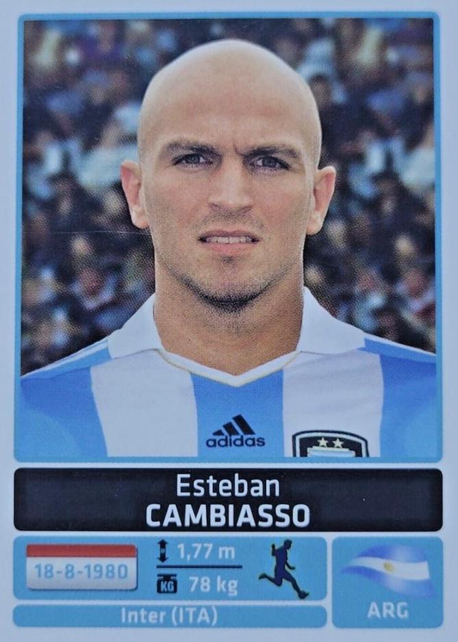 Esteban Cambiasso #31 Soccer Cards 2011 Panini Copa America Argentina Sticker