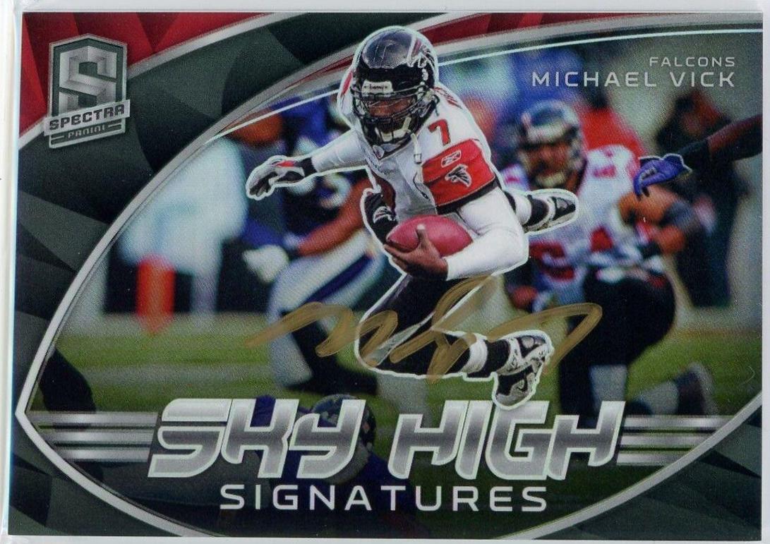 Michael Vick #SKS-MVI Football Cards 2022 Panini Spectra Sky High Signatures
