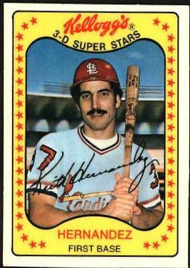 Keith Hernandez #31 Baseball Cards 1981 Kellogg's