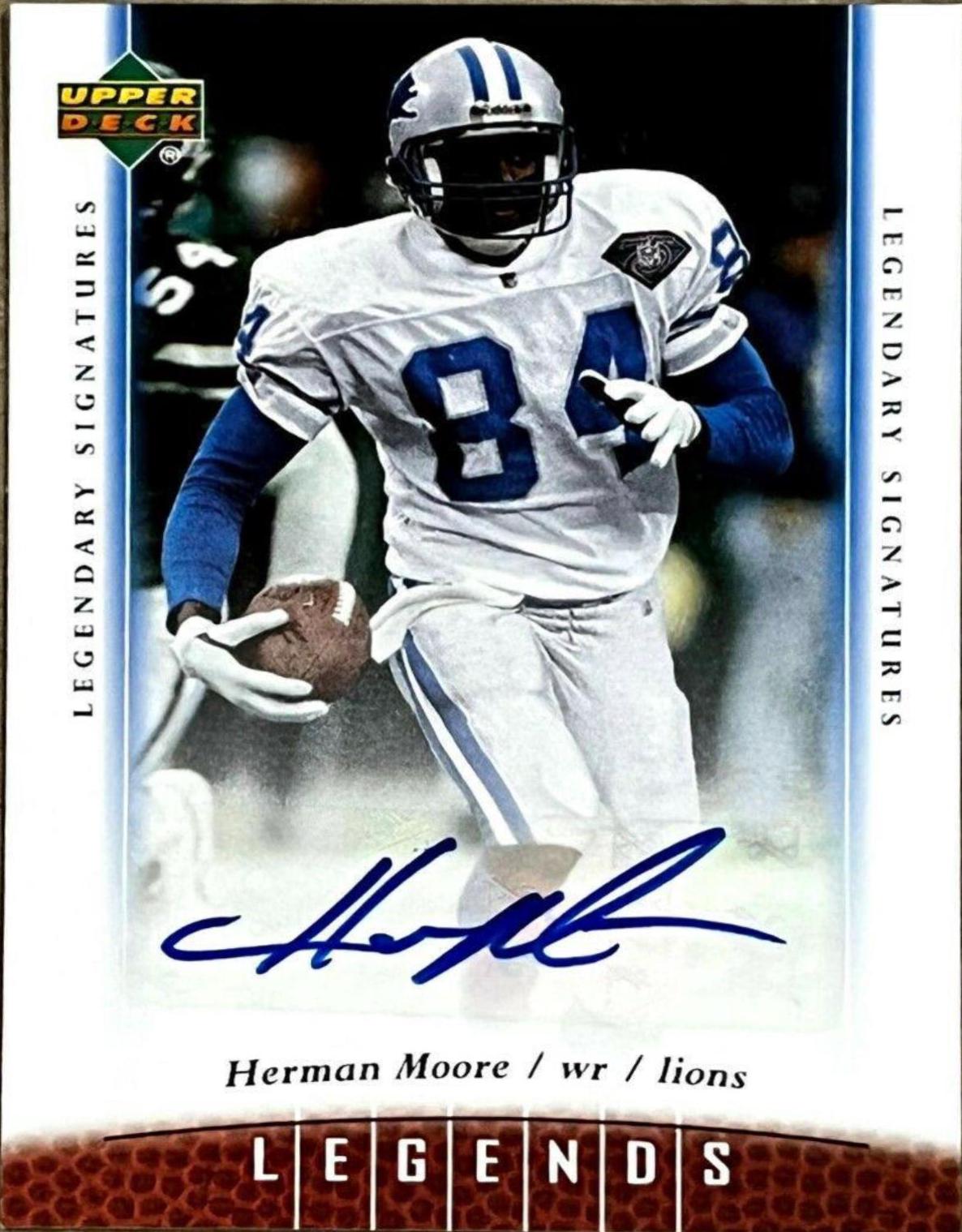 Herman Moore #24 Football Cards 2006 Upper Deck Legends Legendary Signatures