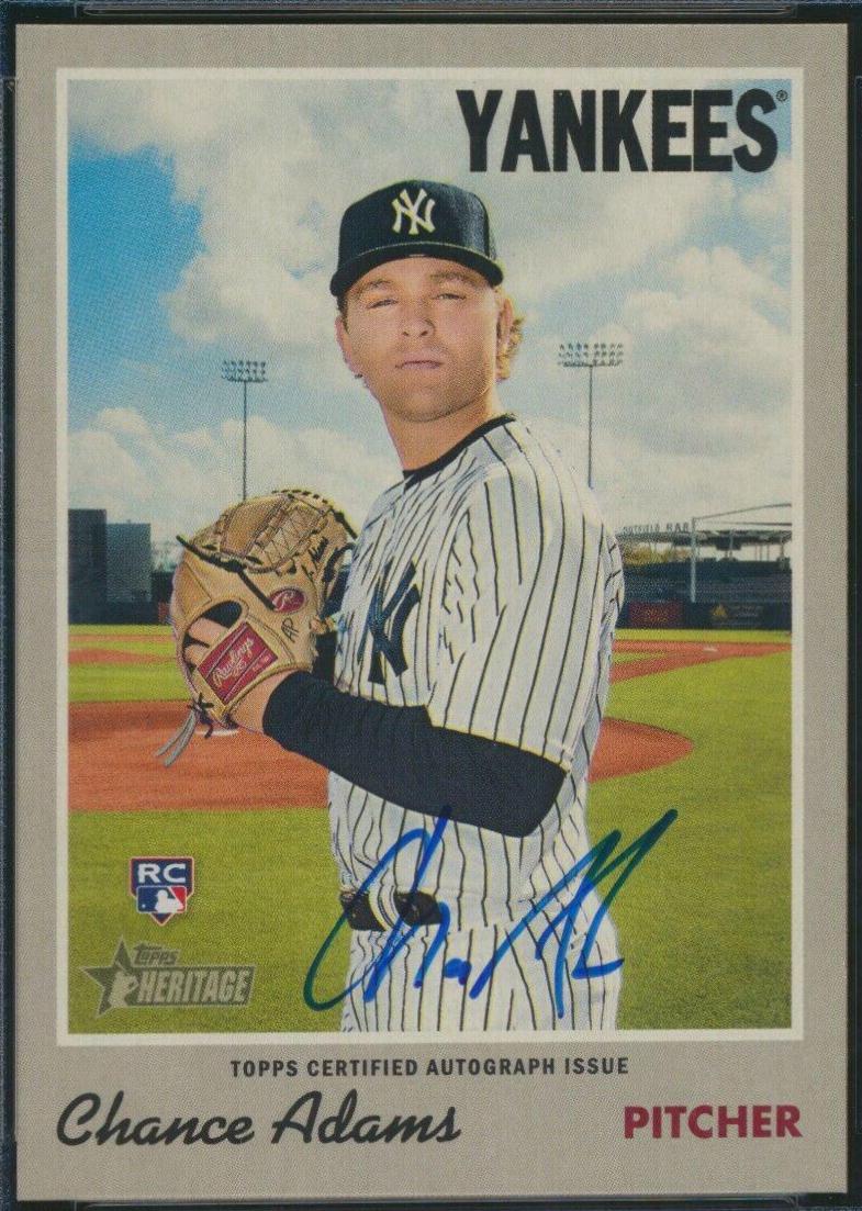 Chance Adams #CA Baseball Cards 2019 Topps Heritage Real One Autographs