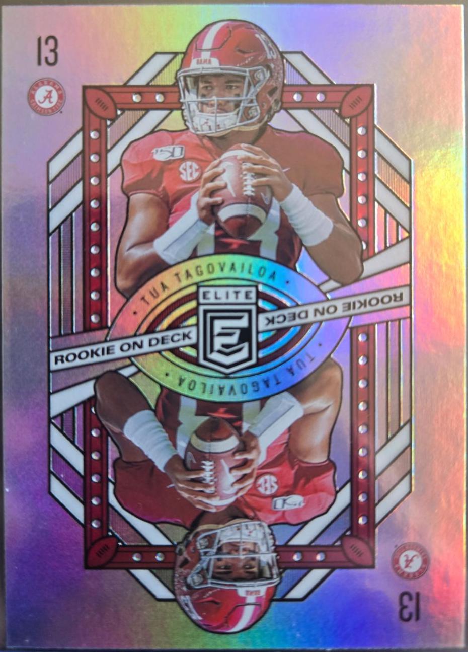 Tua Tagovailoa #7 Football Cards 2020 Panini Donruss Elite Rookie on Deck