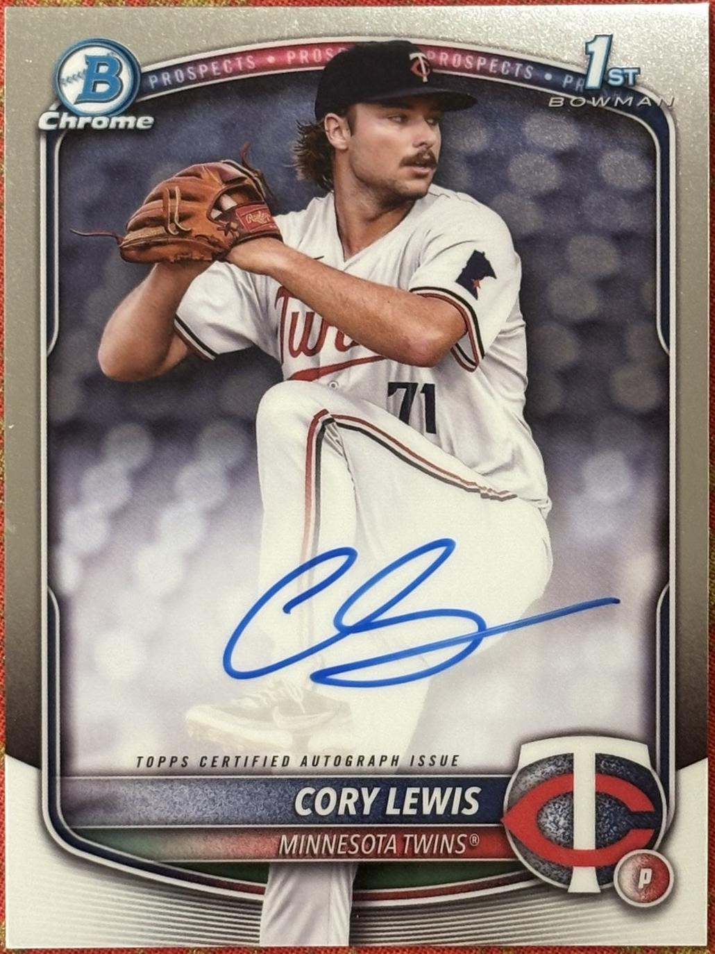 Cory Lewis #CPA-CLE Baseball Cards 2025 Bowman Chrome Prospect Autograph