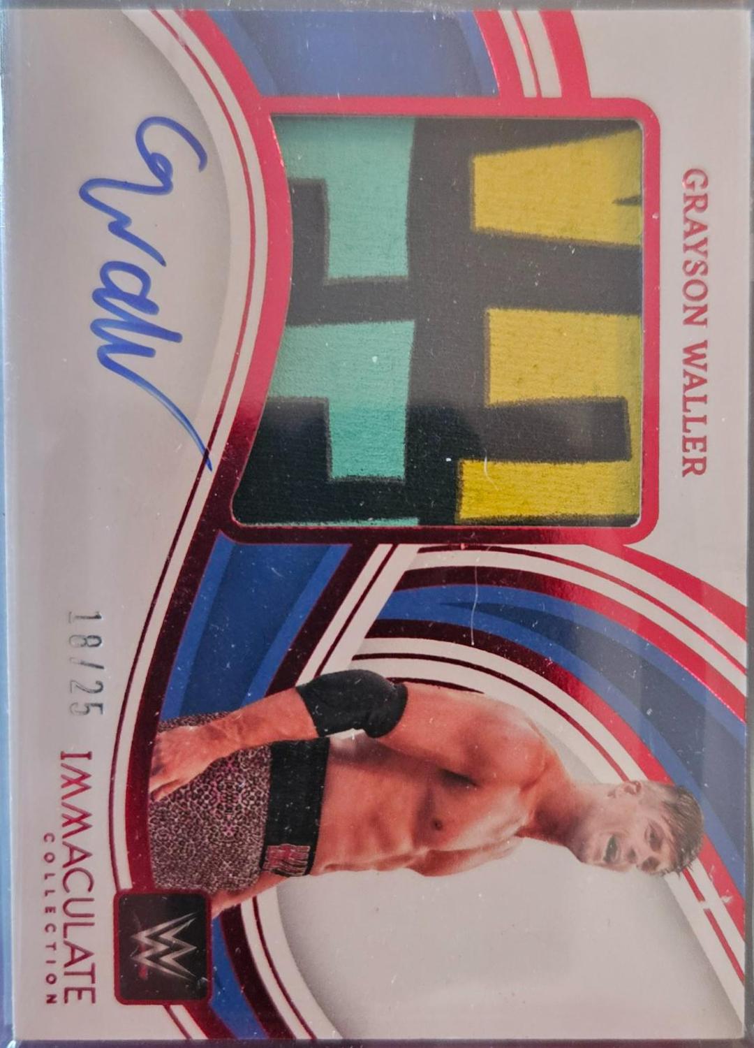 Grayson Waller #PM-GWL Wrestling Cards 2023 Panini Immaculate WWE Memorabilia Autograph
