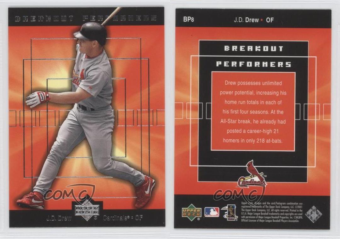 J.D. Drew #BP8 Baseball Cards 2002 Upper Deck Breakout Performers