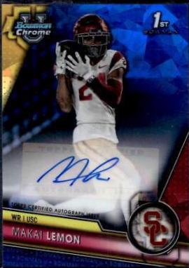 Makai Lemon #PA-MAL 2023 Bowman Chrome University Sapphire Prospect Autographs Football