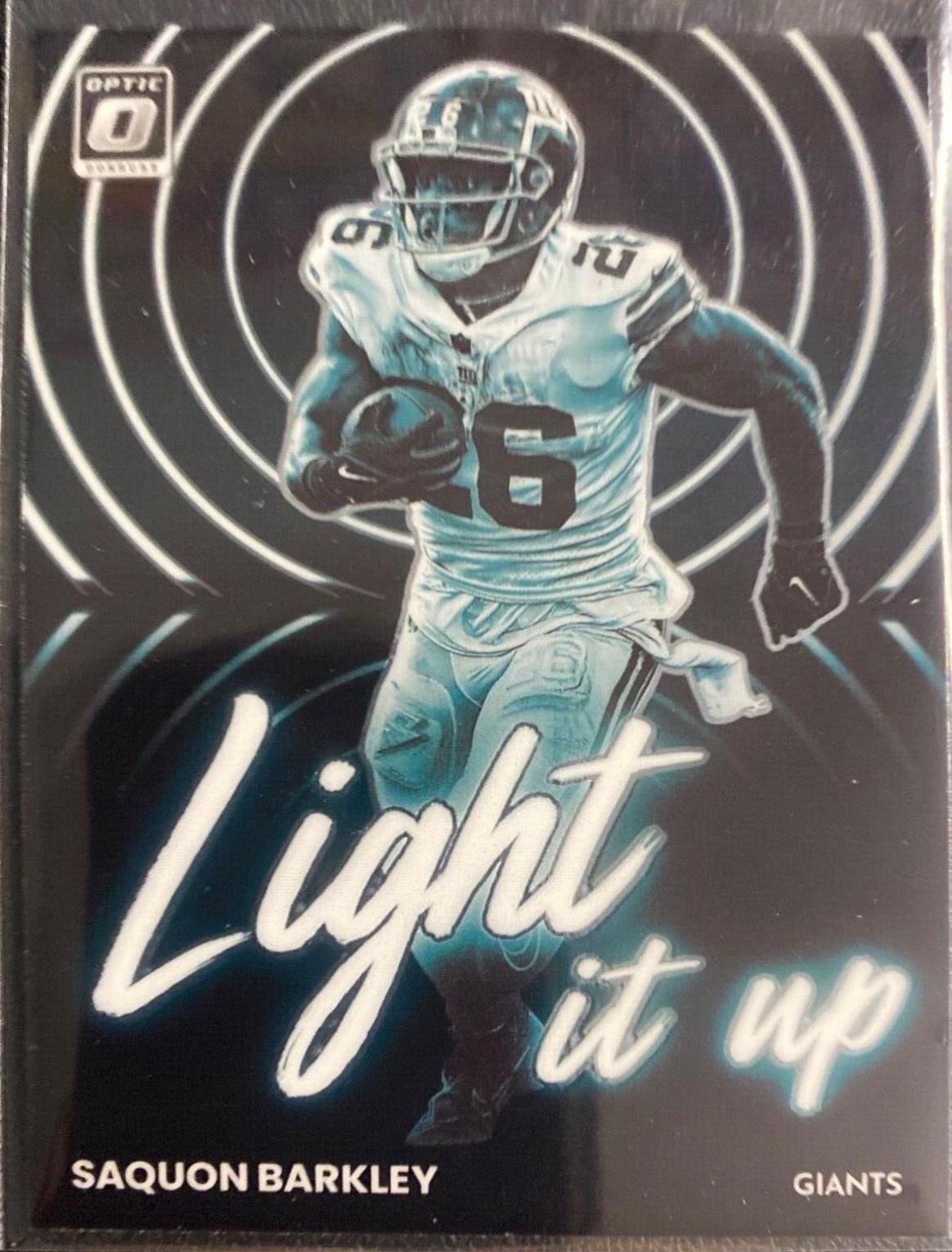 Saquon Barkley #LU-10 Football Cards 2022 Panini Donruss Optic Light it Up