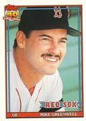 Mike Greenwell #34 Baseball Cards 1991 Topps Cracker Jack Series 2