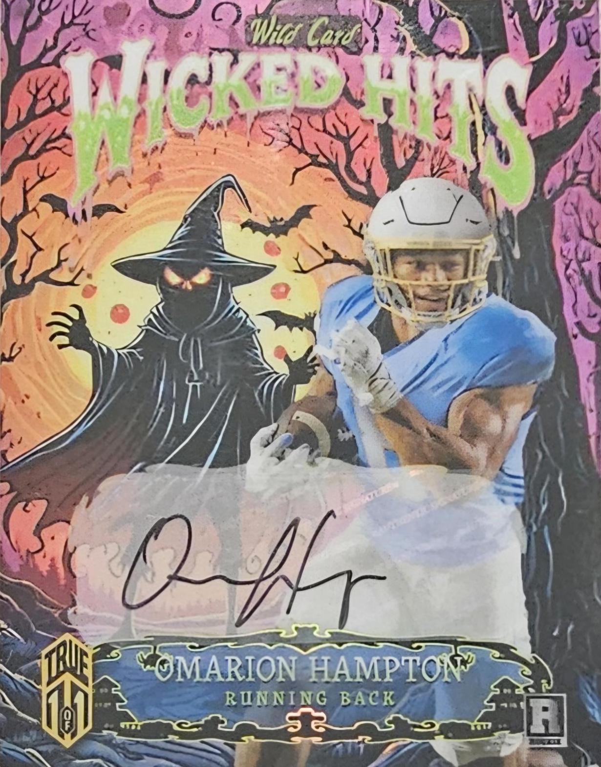 Omarion Hampton #HBWHT-OHA 2025 Wild Card Haunted Hits Monster Hunt Brick Football