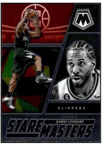 Kawhi Leonard #5 Basketball Cards 2022 Panini Mosaic Stare Masters