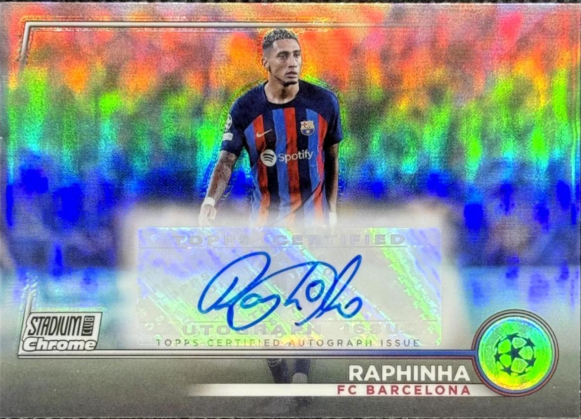 Raphinha #CA-RAP Soccer Cards 2022 Stadium Club Chrome UEFA Competitions Autographs