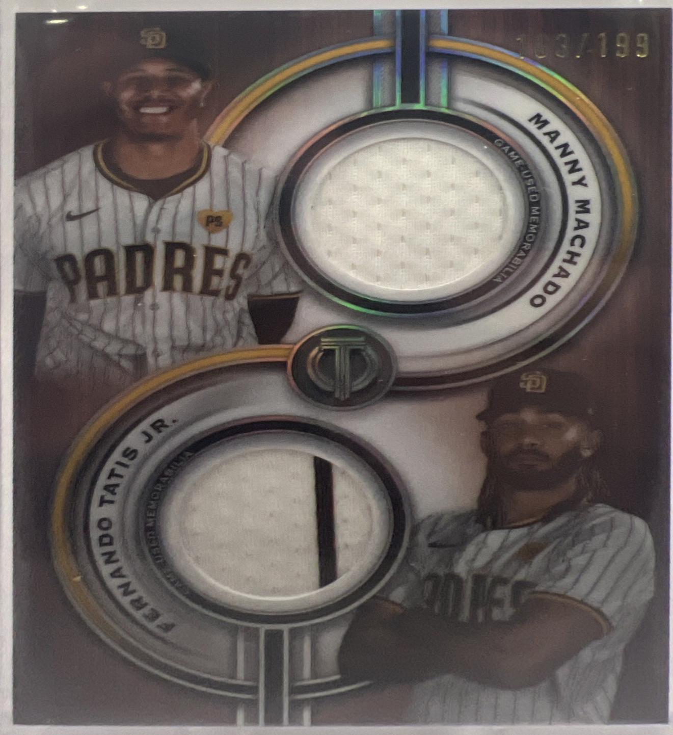 Manny Machado / Fernando Tatis Jr. #TPDR-MT Baseball Cards 2025 Topps Tribute Dual-Player Dual Relic