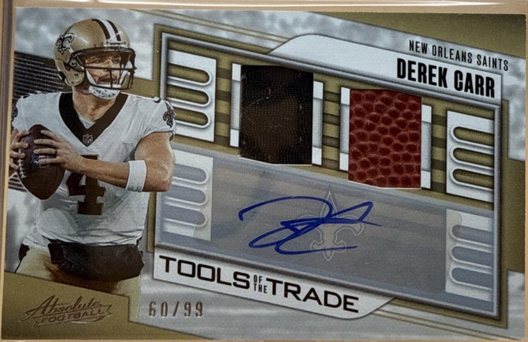 Derek Carr [Triple Autograph] #TOTT-DC