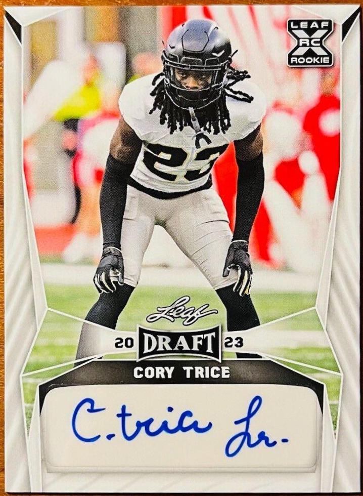 Cory Trice #BA-CT1 Football Cards 2023 Leaf Draft Autographs