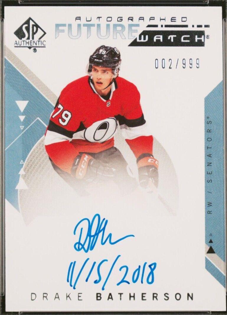 Drake Batherson #218 2018-19 SP Authentic Hockey